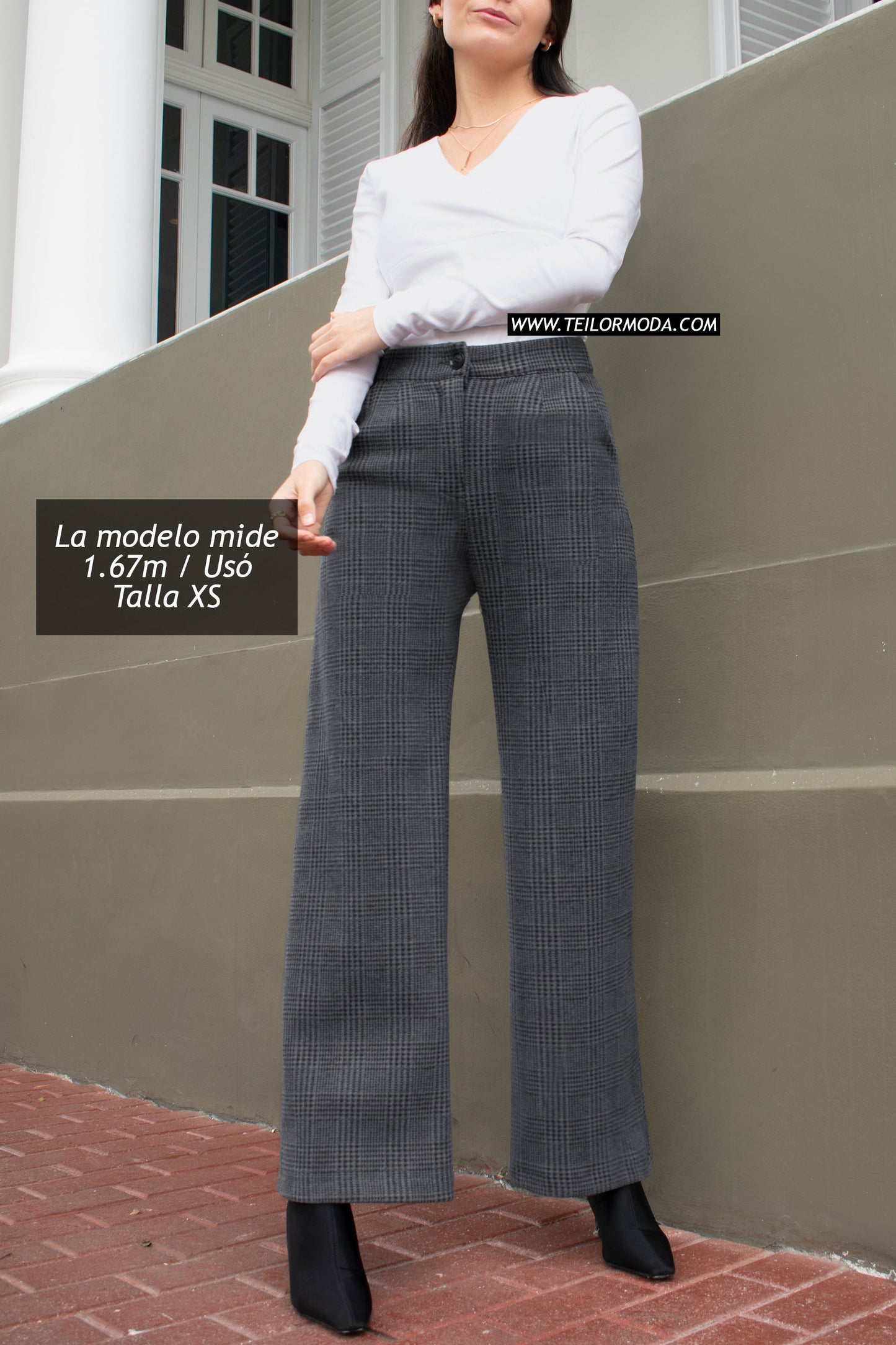 PANTALON DE PAÑO ALICIA PLOMO