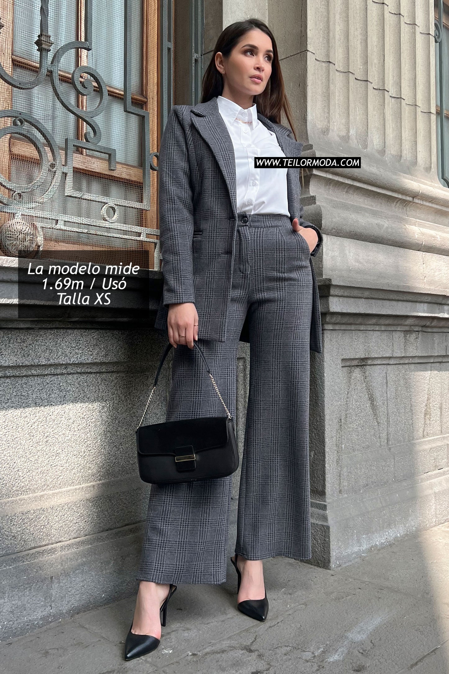 PANTALON DE PAÑO ALICIA PLOMO