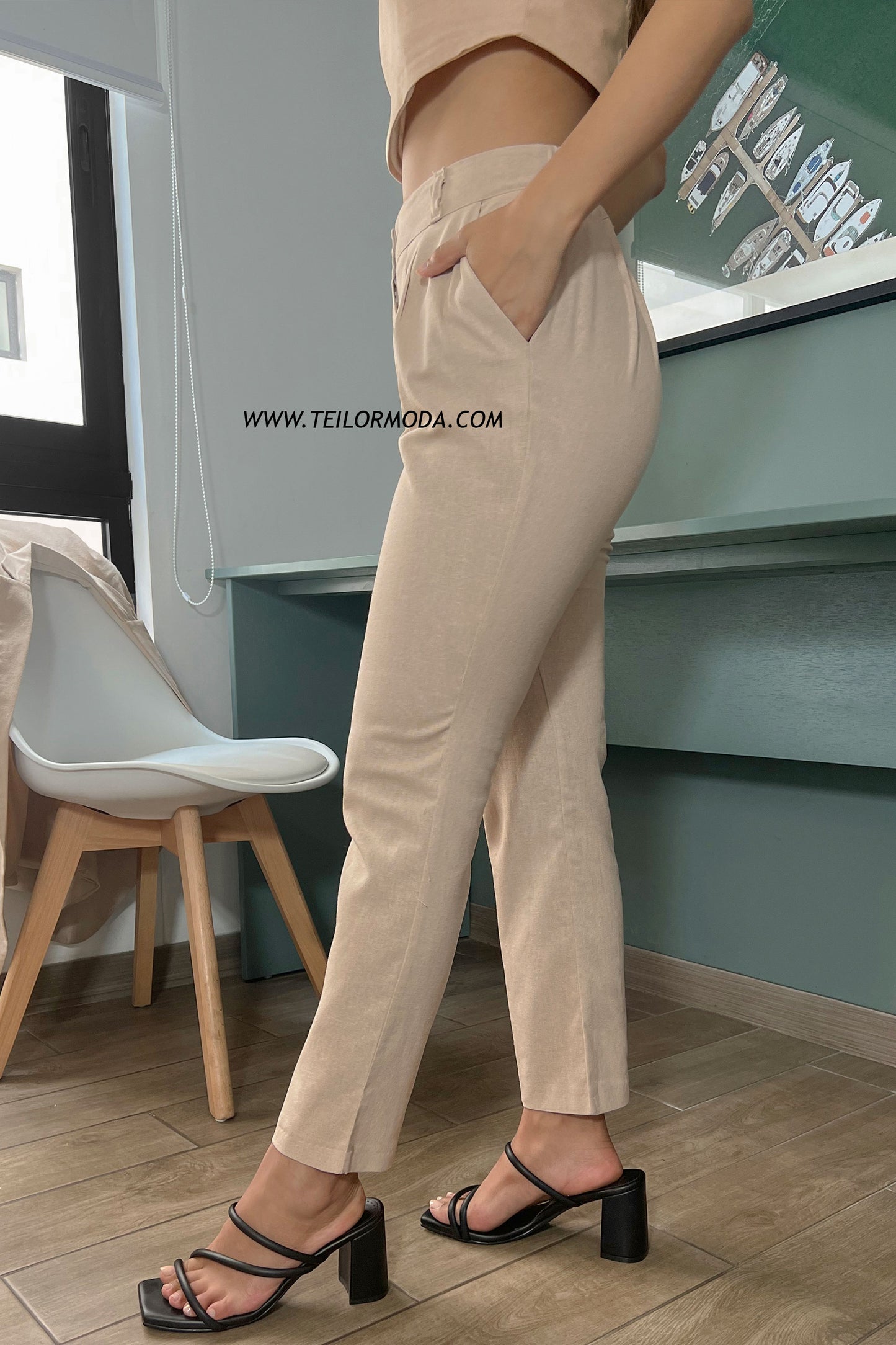 PANTALÓN DE LINO AMANDA BEIGE