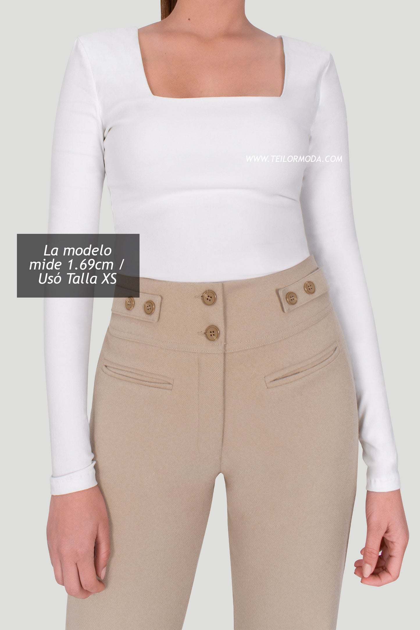 PANTALON DE PAÑO NOA BEIGE