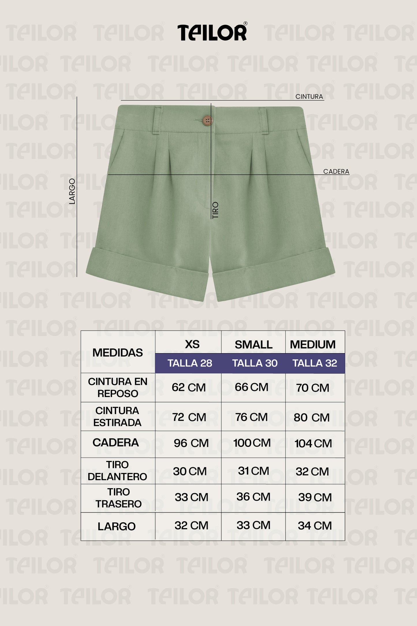 SHORT DE LINO AMANDA VERDE