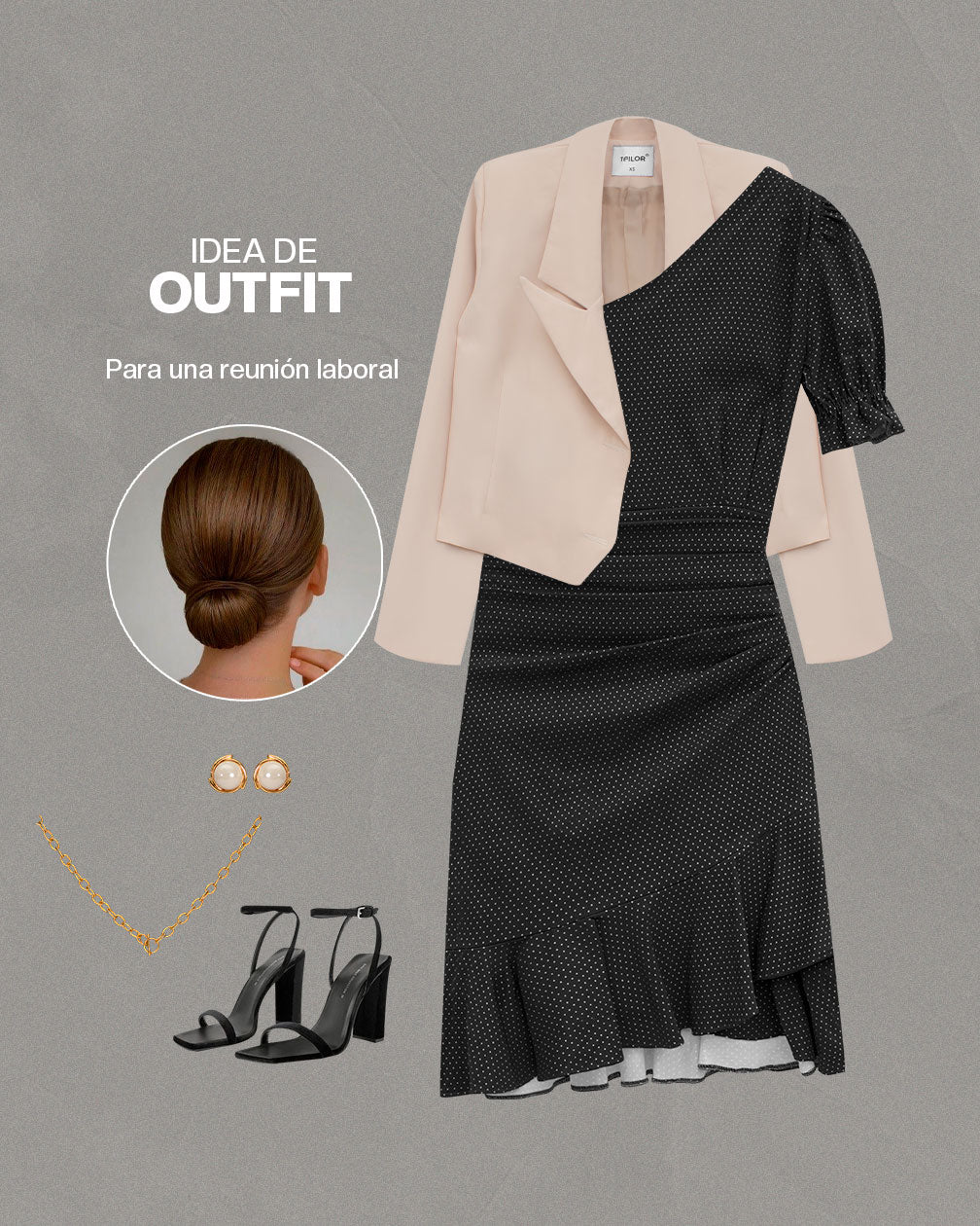VESTIDO DE PUNTOS DONATELLA NEGRO