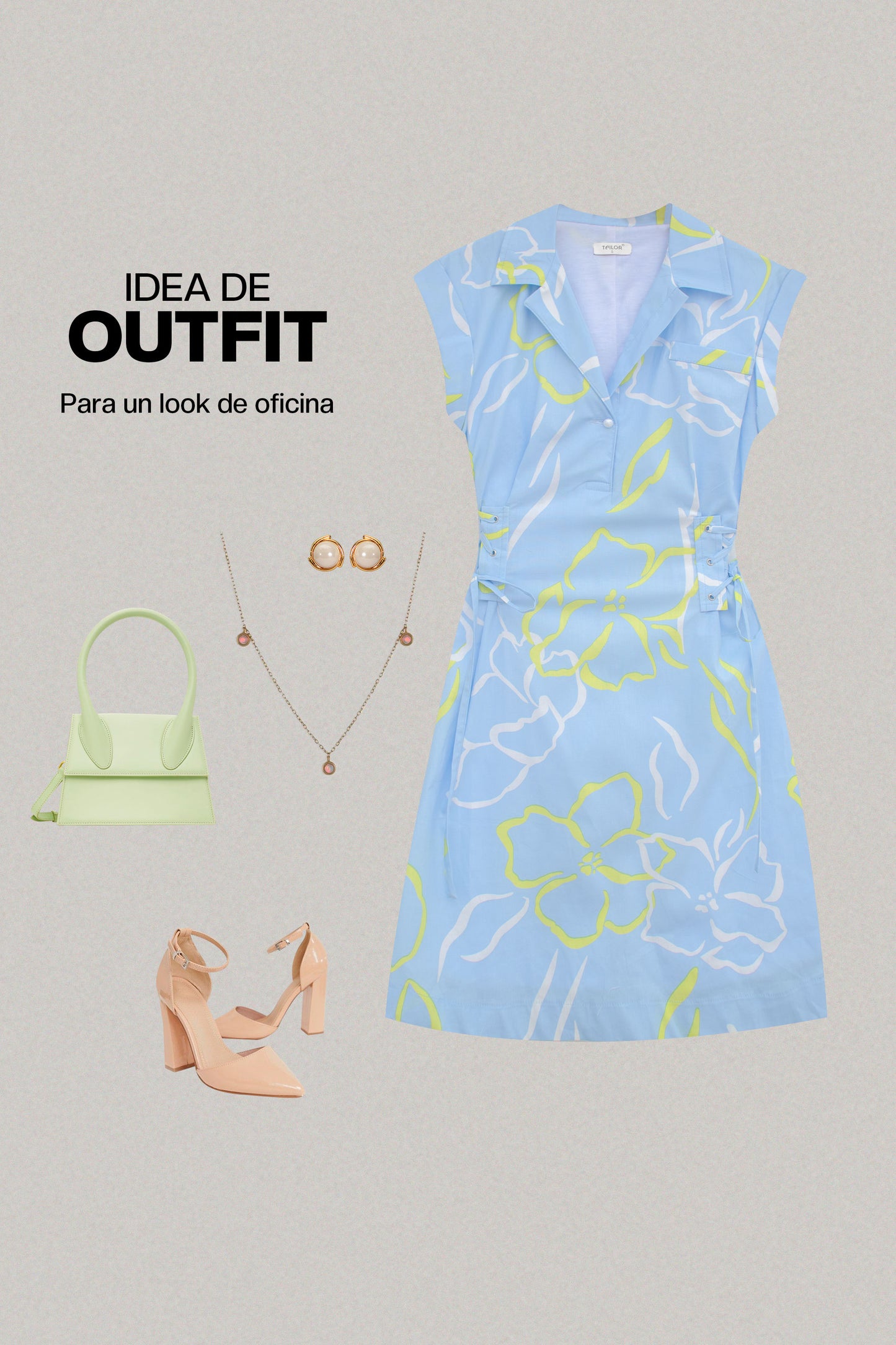 VESTIDO ESTAMPADO ISABELLA CELESTE