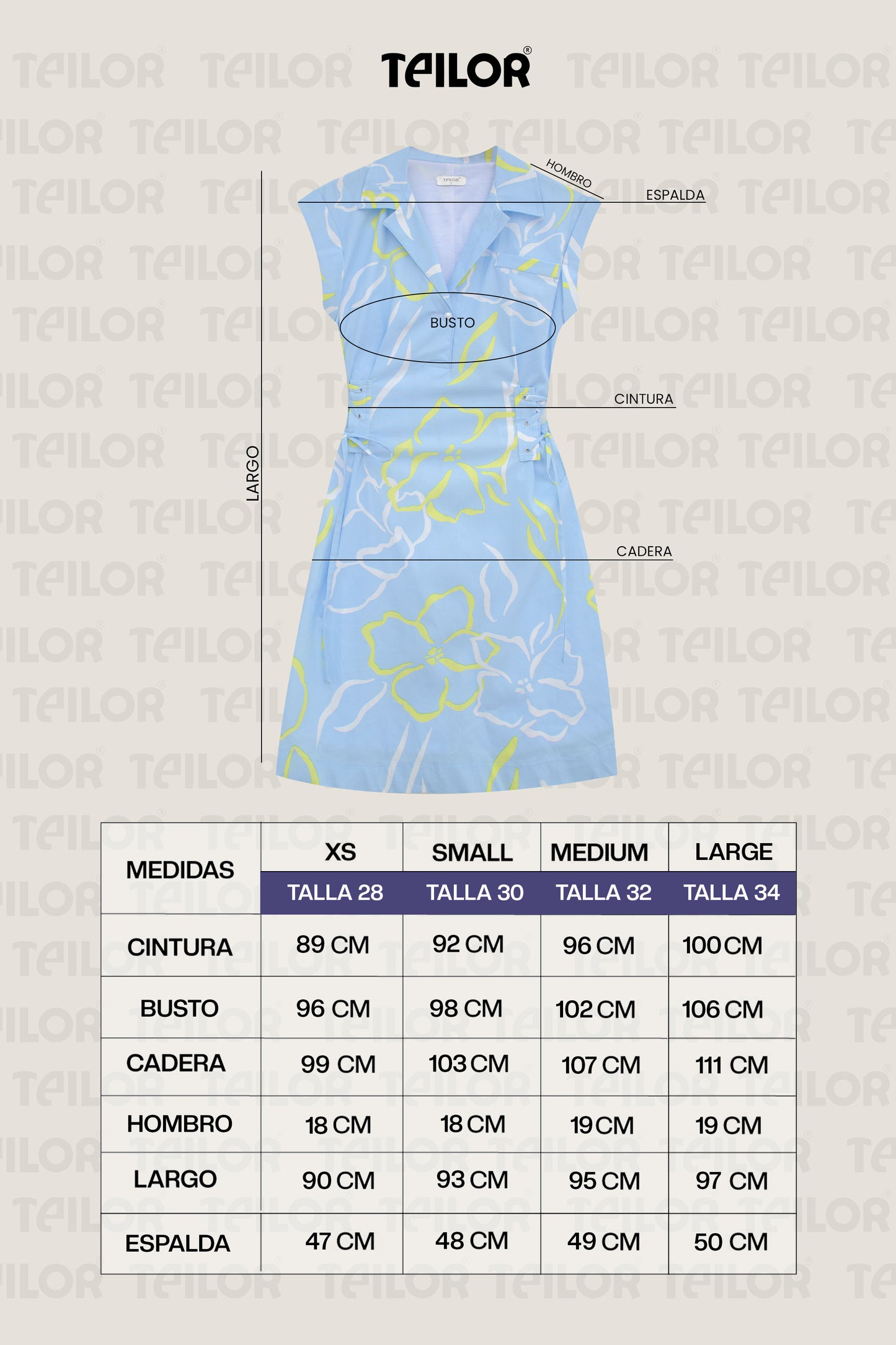 VESTIDO ESTAMPADO ISABELLA CELESTE
