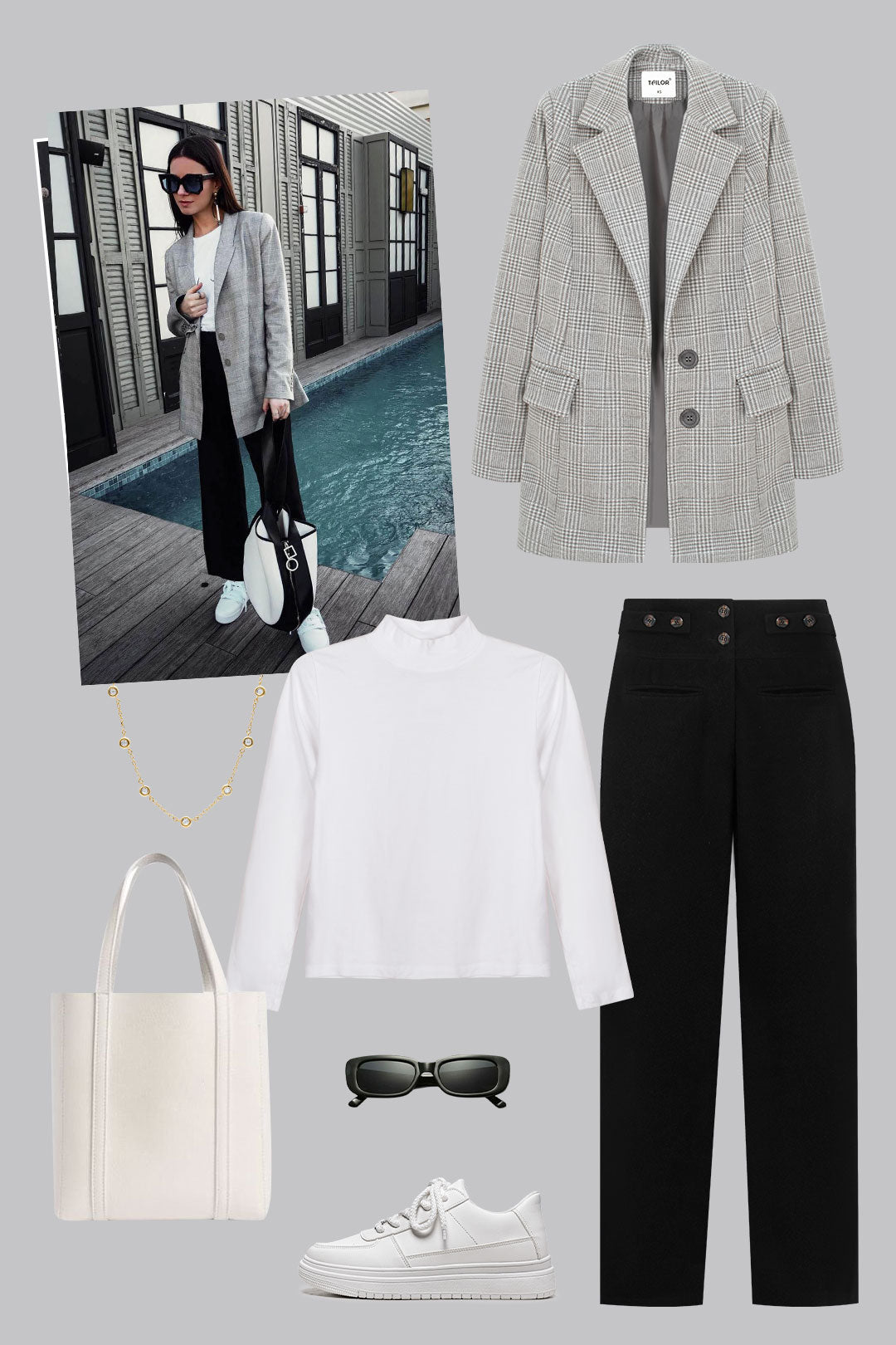 BLAZER DE PAÑO ALICIA GRIS