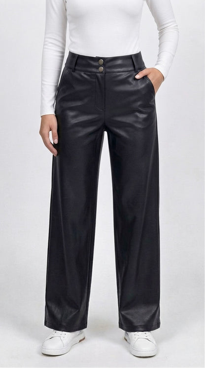 PANTALÓN DE CUERINA NEGRO MAFER