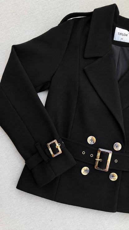 TRENCH COAT CROPPED OLIVIA NEGRO