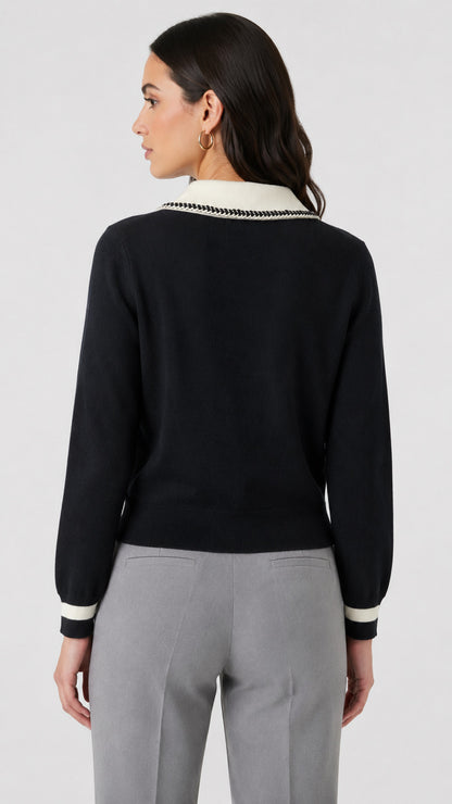 SWEATER CHOMPA GABRIELLE NEGRO