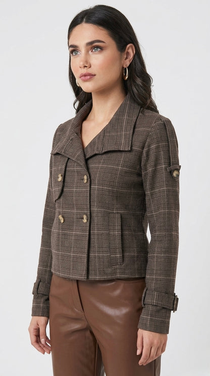 CASACA FUNNEL  NECK JACKET  ALE MARRON
