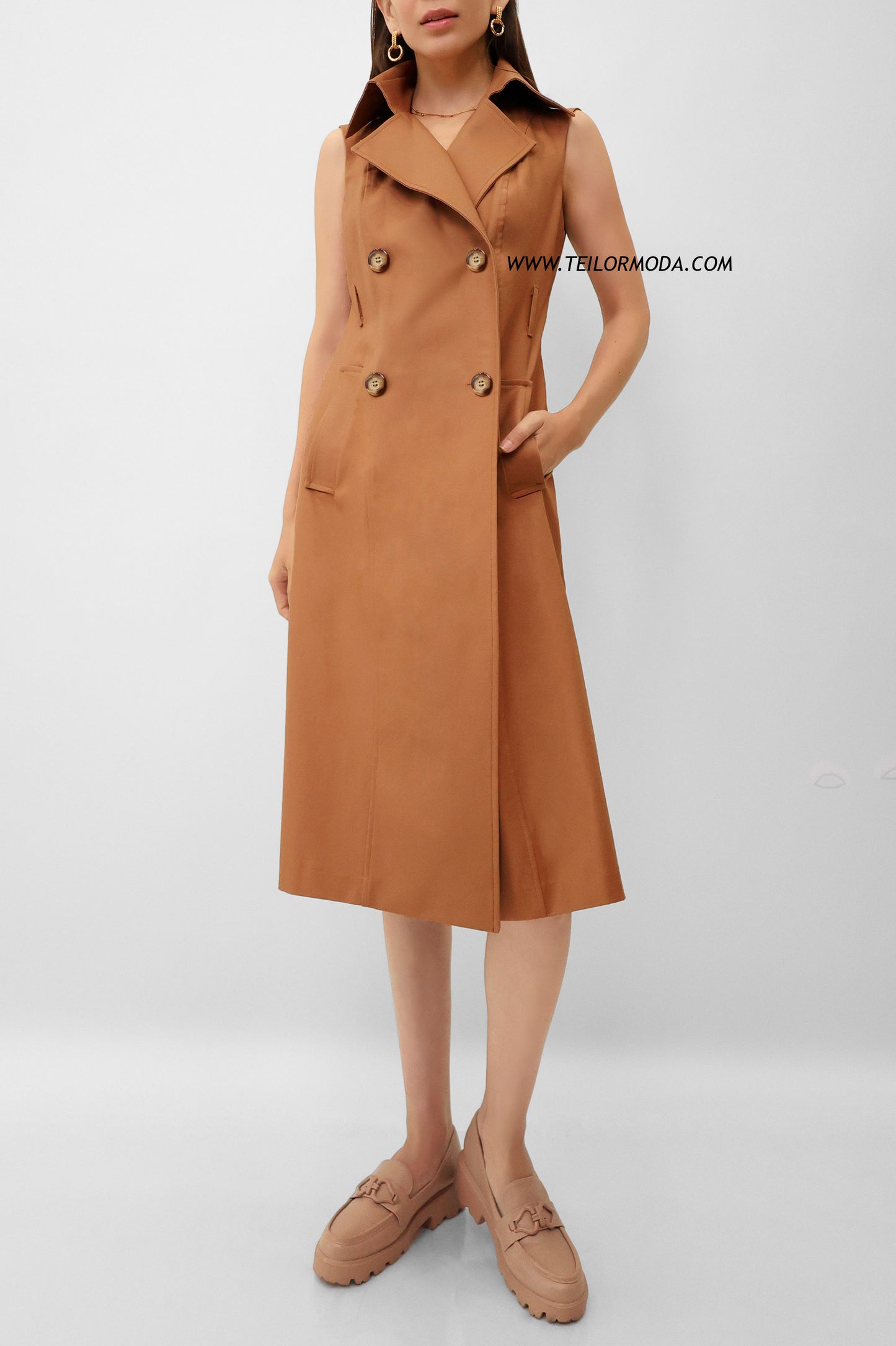 TRENCH COAT GABARDINA ELIZA CAMELLO