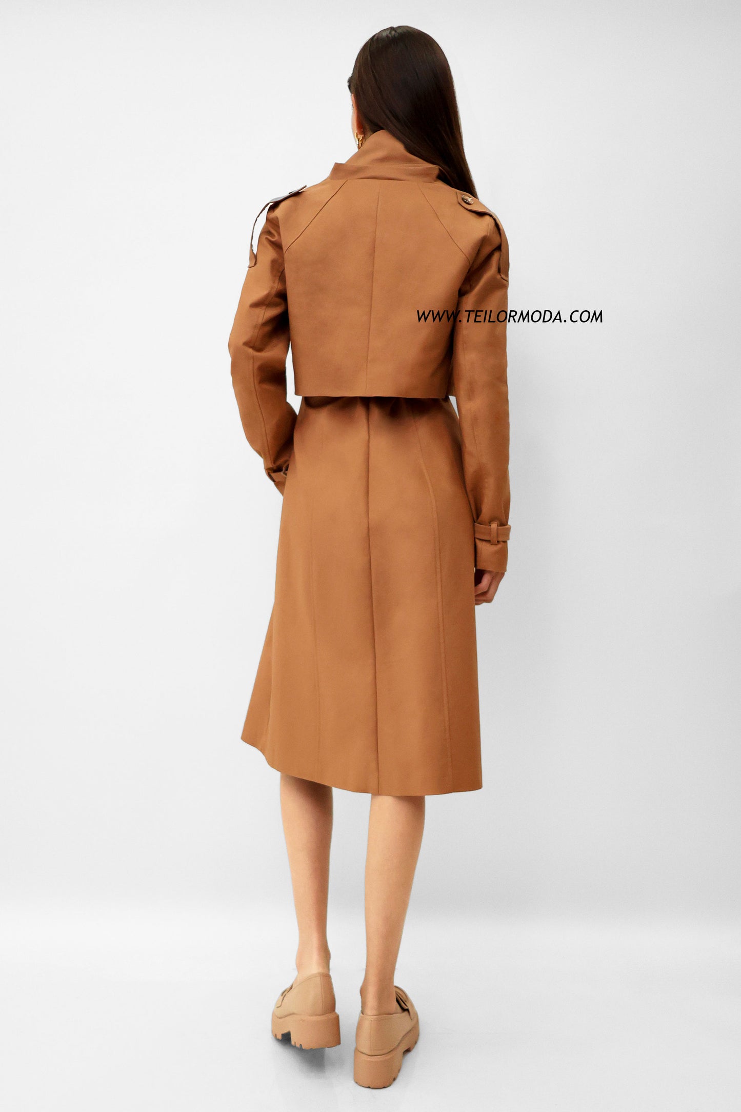 TRENCH COAT GABARDINA ELIZA CAMELLO