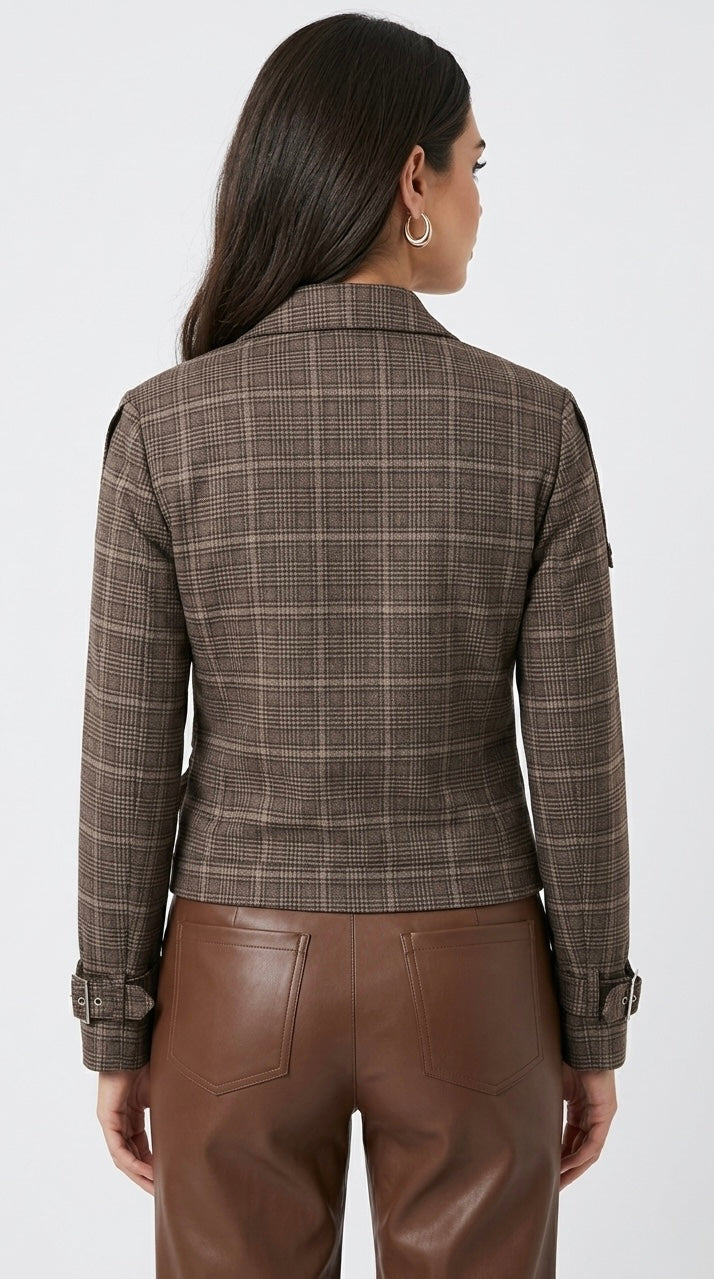 CASACA FUNNEL  NECK JACKET  ALE MARRON