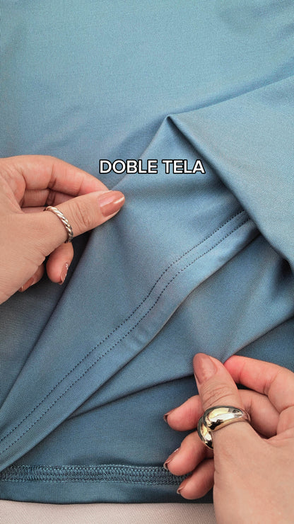 POLO CUELLO CUADRADO MIA COBALTO GRISÁCEO
