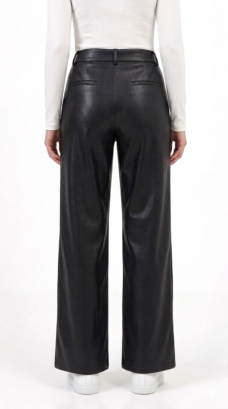 PANTALÓN DE CUERINA NEGRO MAFER