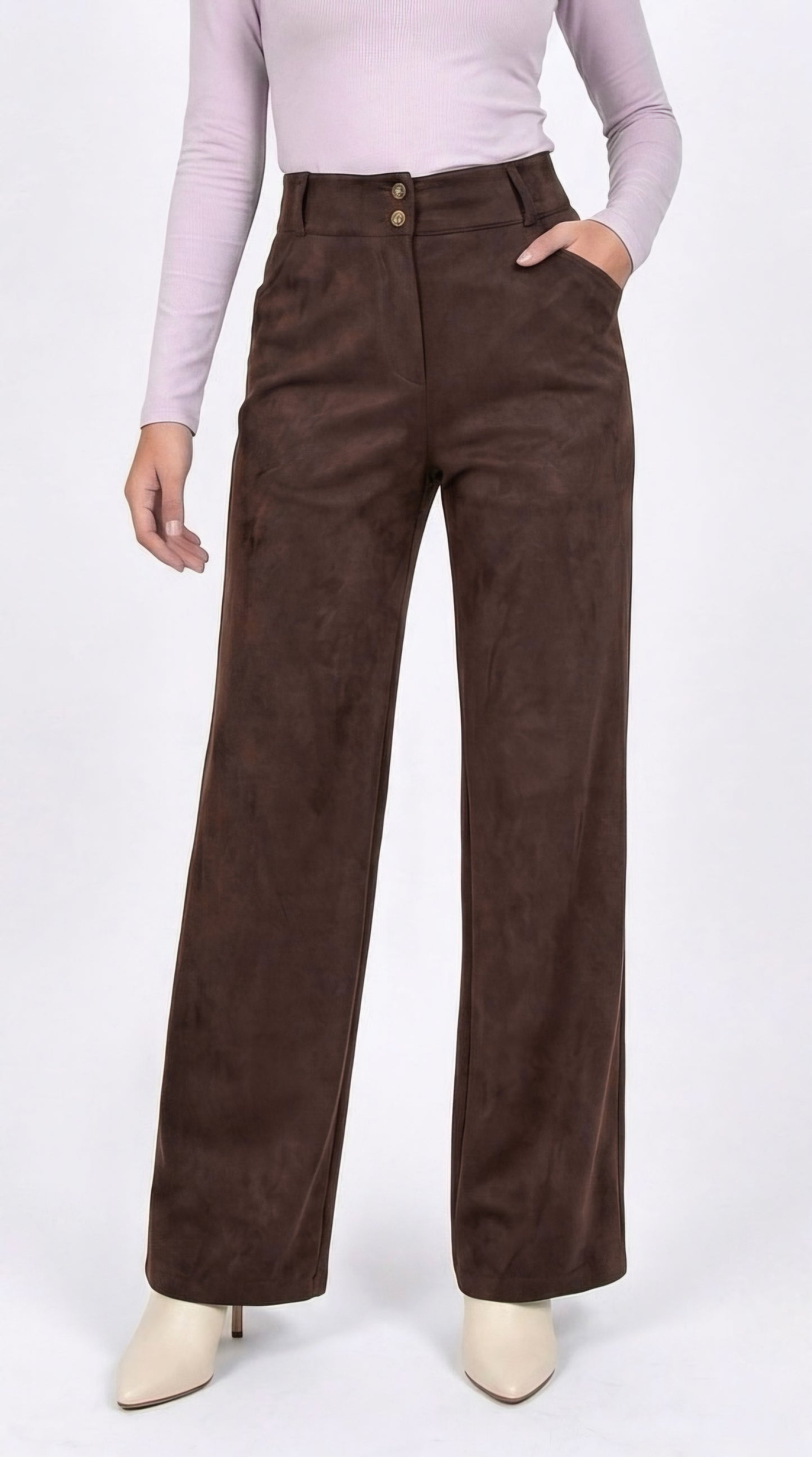 PANTALON PALAZZO OLIVIA MARRÓN