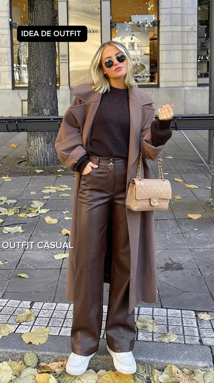 PANTALON DE CUERINA MARRON MAFER