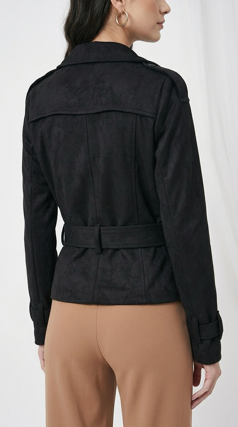CONJUNTO TRENCH CROPPED OLIVIA NEGRO