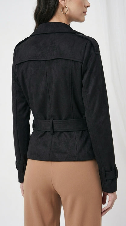 CONJUNTO TRENCH CROPPED OLIVIA NEGRO