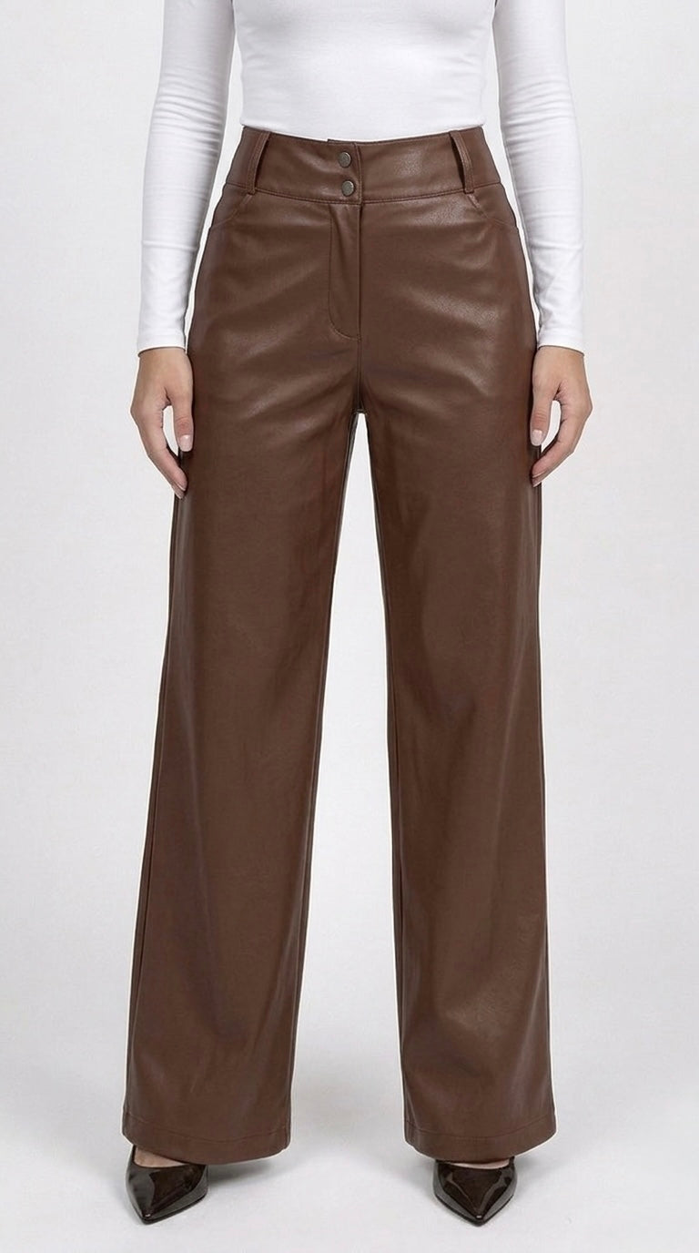 PANTALON DE CUERINA MARRON MAFER