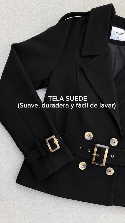 TRENCH COAT CROPPED OLIVIA NEGRO