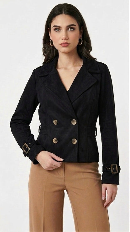 TRENCH COAT CROPPED OLIVIA NEGRO