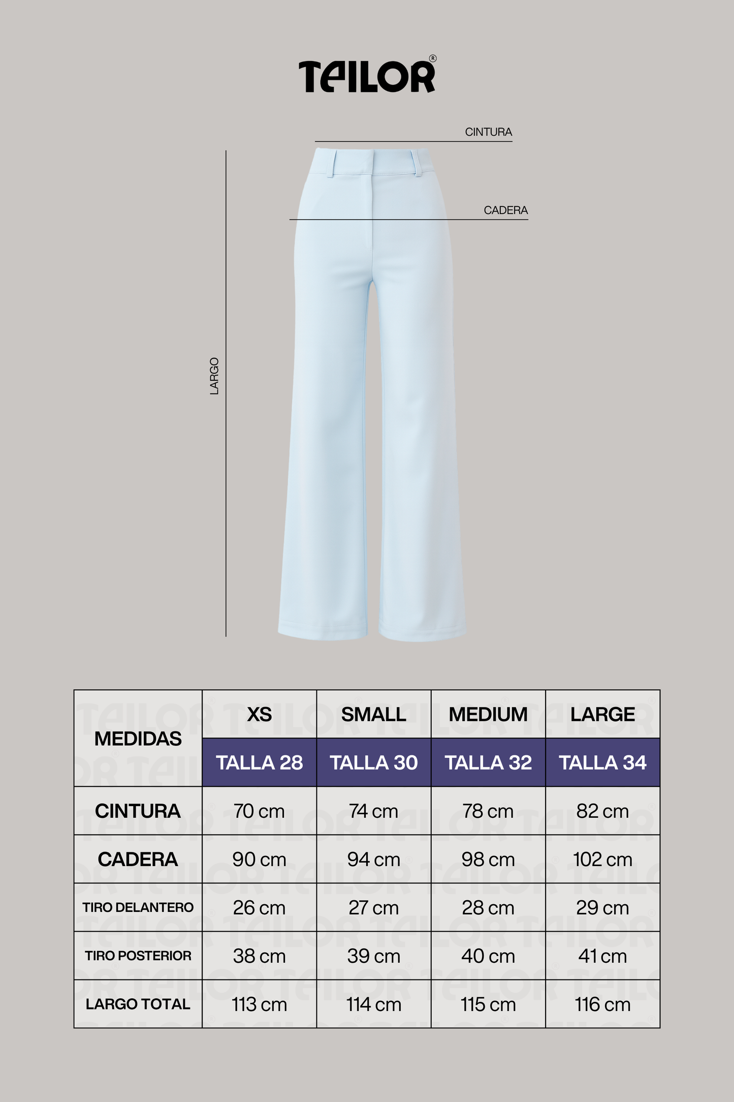 Set conjunto  tres piezas con pantalón silvia celeste