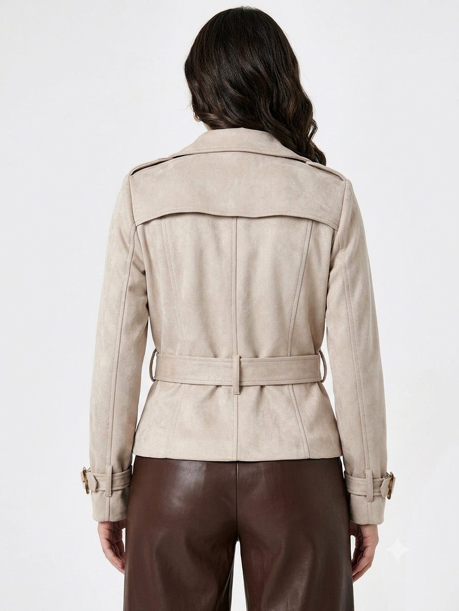 TRENCH COAT CROPPED OLIVIA BEIGE