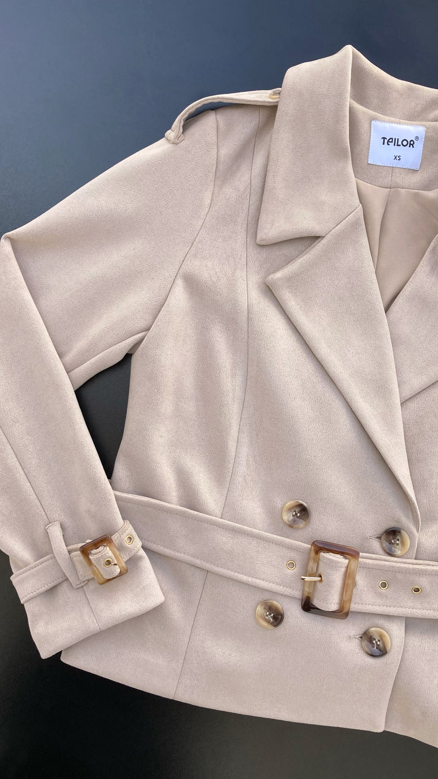 TRENCH COAT CROPPED OLIVIA BEIGE
