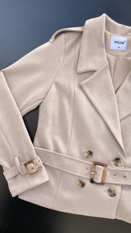 TRENCH COAT CROPPED OLIVIA BEIGE