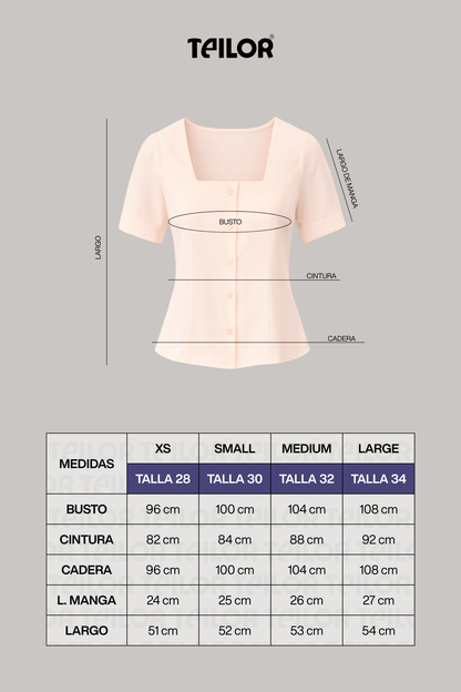 Blusa manga corta de verano marina blanca