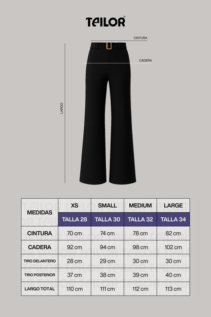 Pantalón de vestir con correa nerea negro