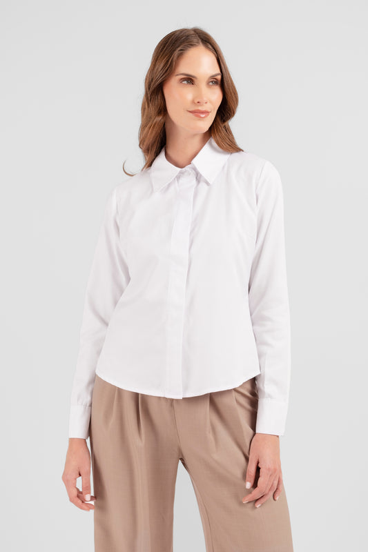 BLUSA CAMISA COTON MARIE BLANCO