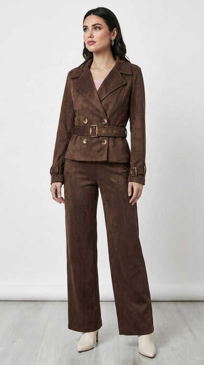 CONJUNTO TRENCH CROPPED OLIVIA MARRON
