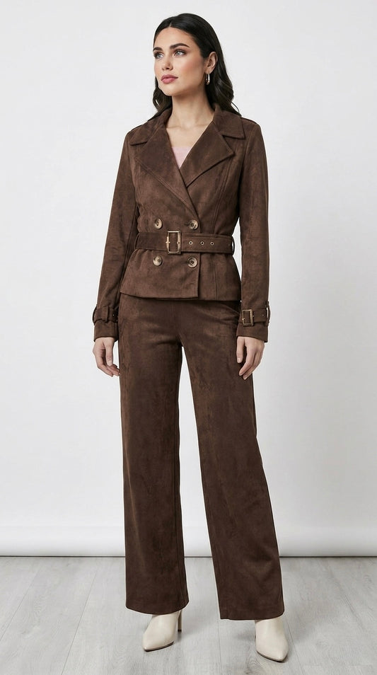CONJUNTO TRENCH CROPPED OLIVIA MARRON