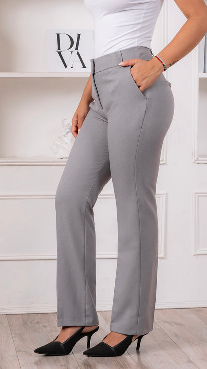 PANTALON SASTRE VALENTINA PLOMO PLATA
