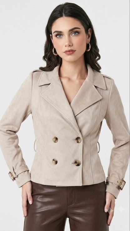 TRENCH COAT CROPPED OLIVIA BEIGE