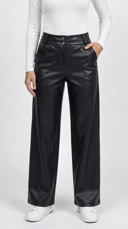 PANTALÓN DE CUERINA NEGRO MAFER