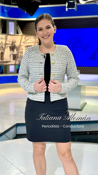 BLAZER CROPPED VICHY OLIVIA PERLA