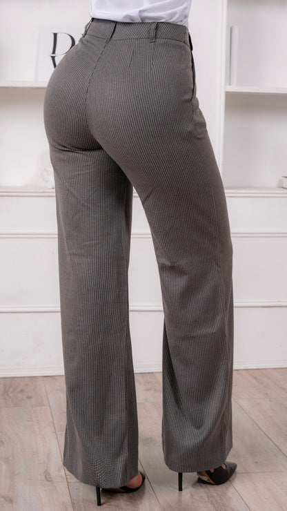 CONJUNTO A RAYAS SARA PLOMO