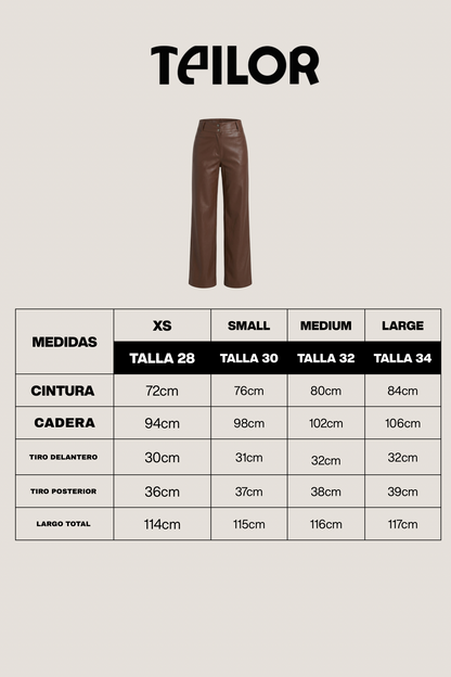 PANTALON DE CUERINA MARRON MAFER