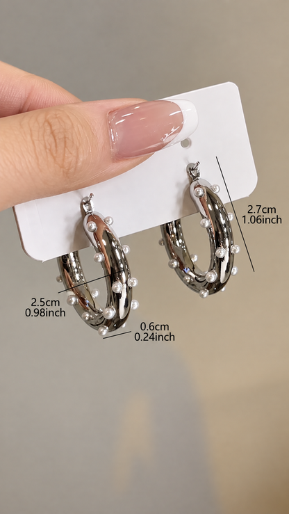ARETES ARGOLLA ROUSE PLATEADO