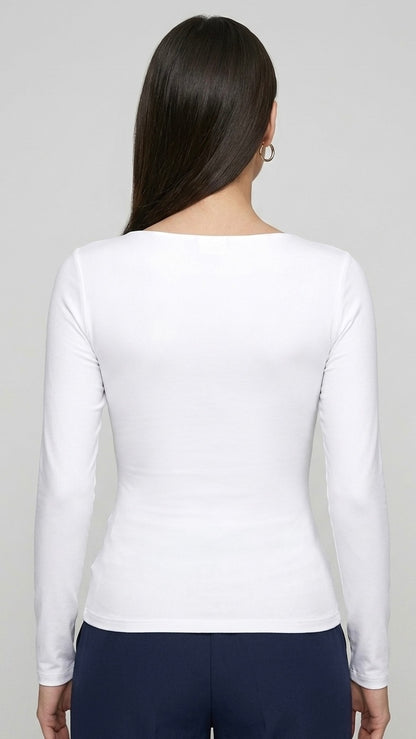 POLO CUELLO CUADRADO MIA BLANCO