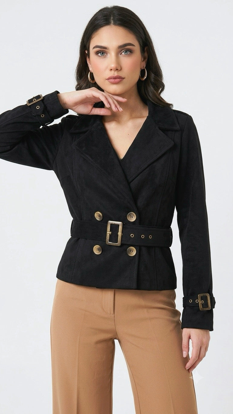 TRENCH COAT CROPPED OLIVIA NEGRO