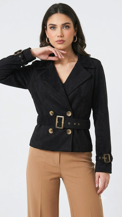TRENCH COAT CROPPED OLIVIA NEGRO