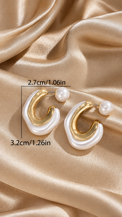 ARETES LARGOS ALMENDRA PERLA