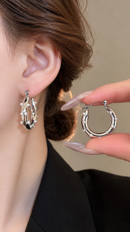 ARETES ARGOLLA ROUSE PLATEADO