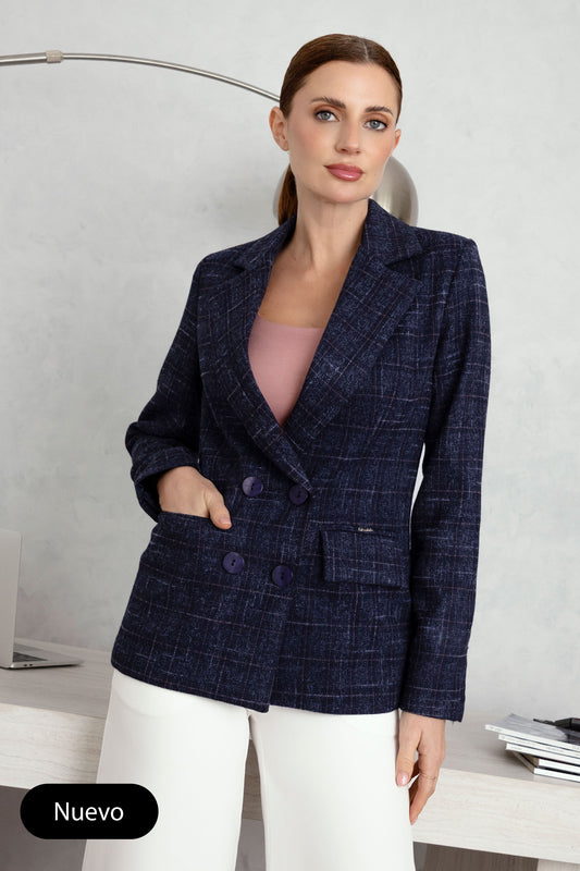 BLAZER DE PAÑO GAIA AZUL PRINCIPE DE GALES