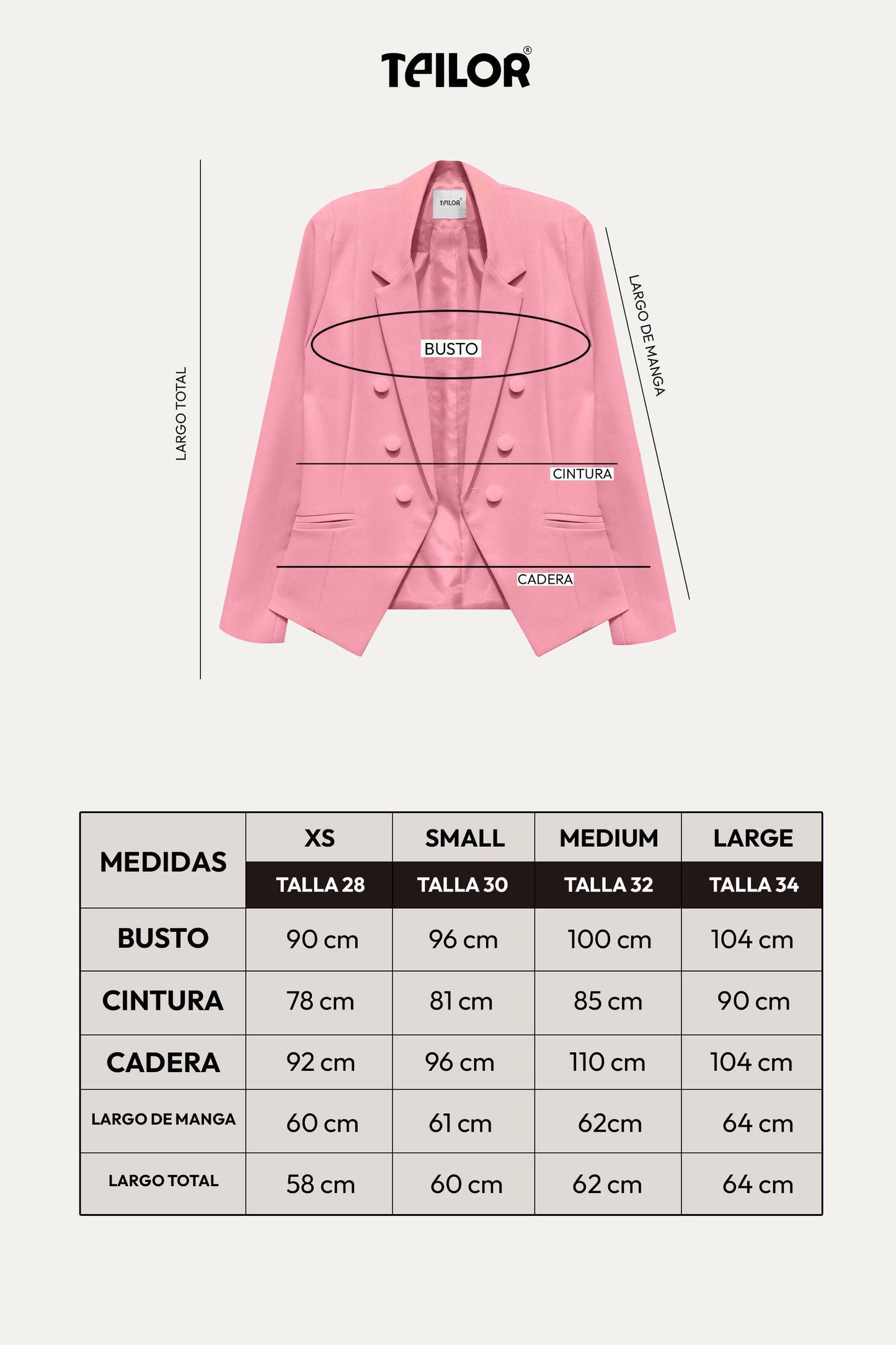 BLAZER CRUZADO GALICIA PALO ROSA
