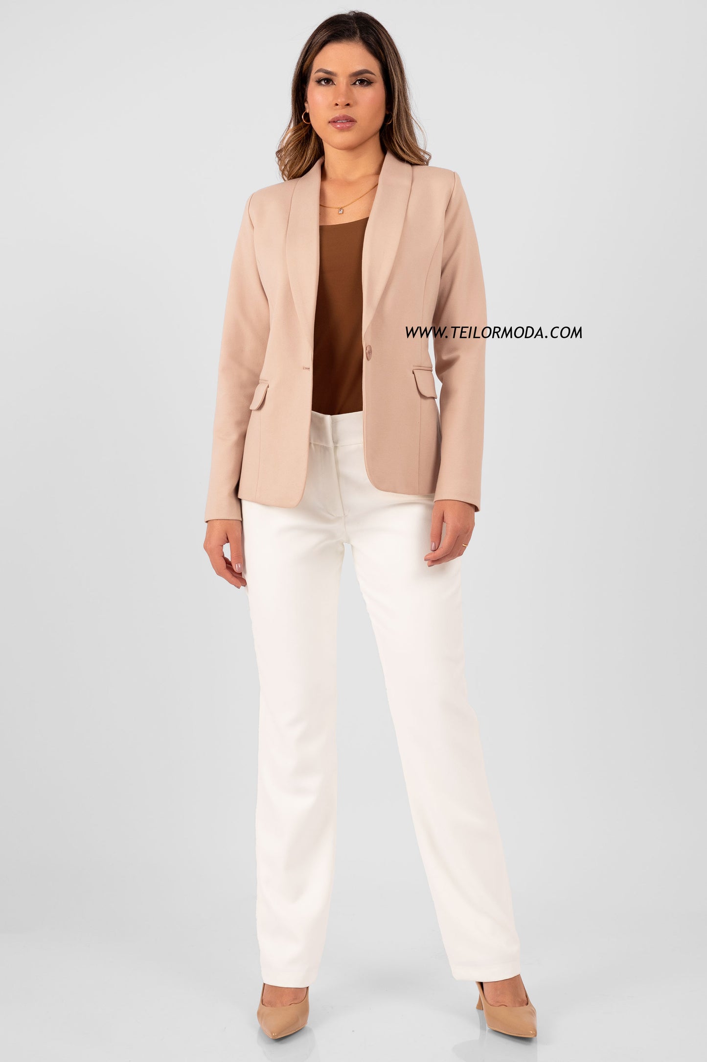 BLAZER DE LOMA MARTINA BEIGE