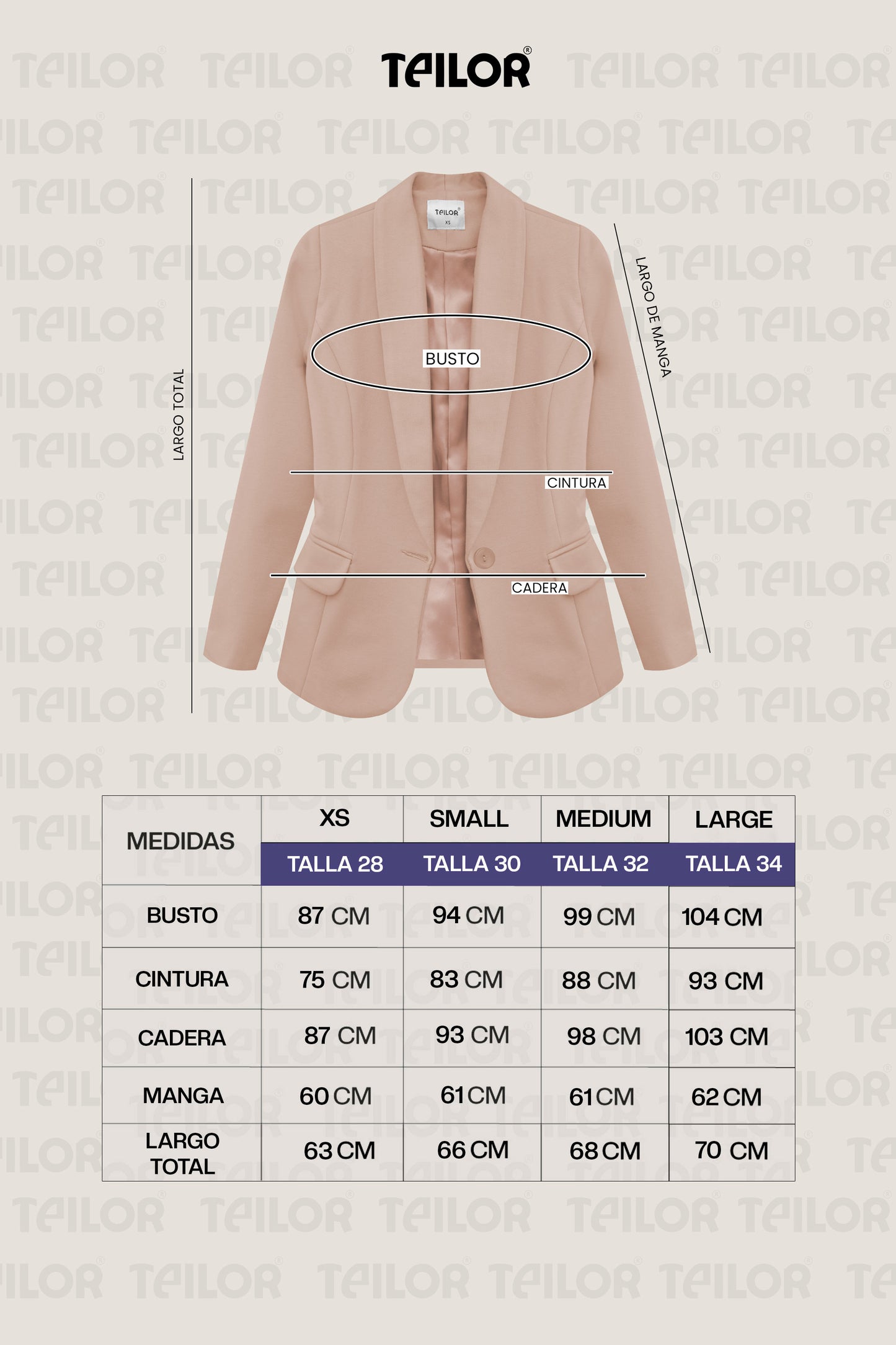 BLAZER DE LOMA MARTINA BEIGE